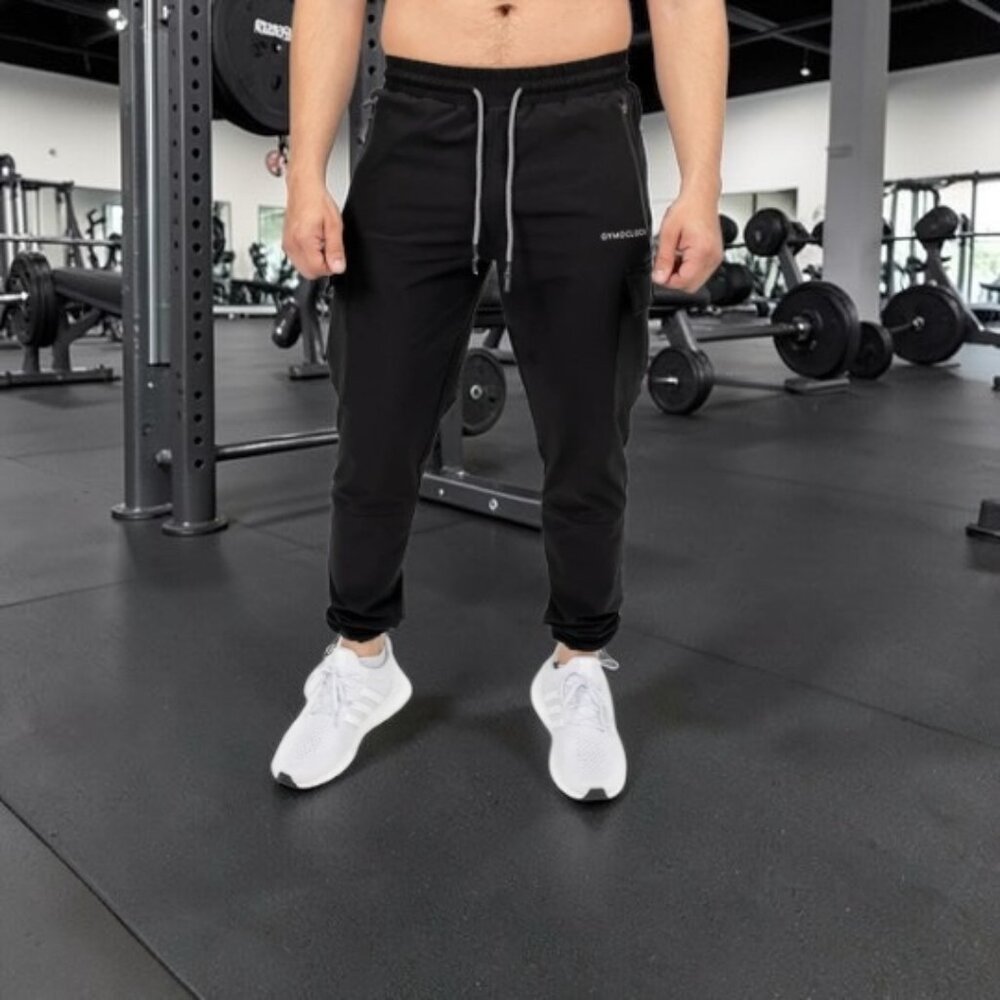 GYMOCLOCK Fitness - Tempo Cargo Joggers in Black - Size L - Unisex